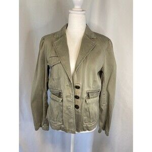 Y2K The Limited M Khaki Green Blazer Jacket Military Safari Field Utility VTG